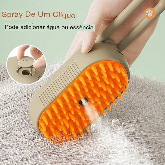 Escova a Vapor 3 em 1 para Cães e Gatos