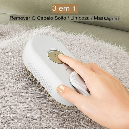 Escova a Vapor 3 em 1 para Cães e Gatos