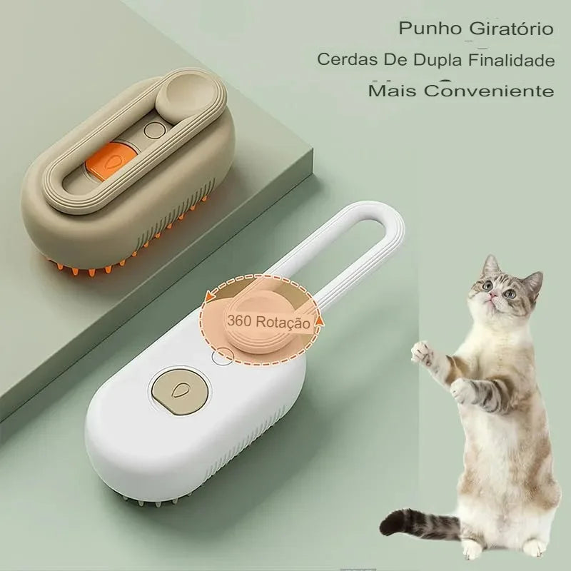 Escova a Vapor 3 em 1 para Cães e Gatos