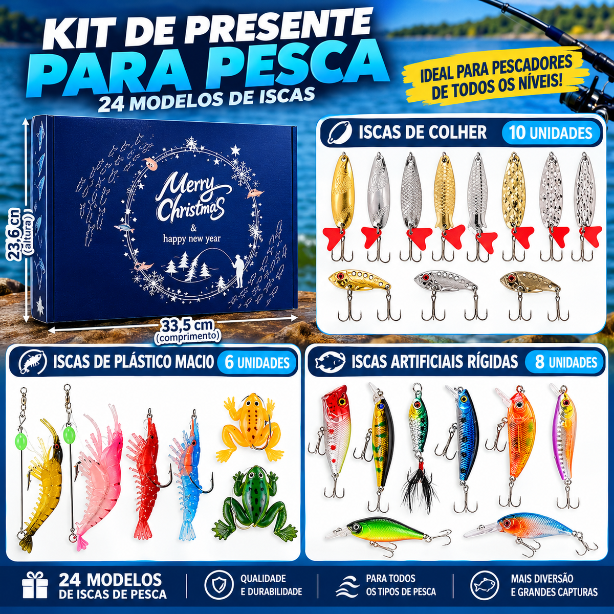 Calendário do Advento de Pesca — com 24 Iscas