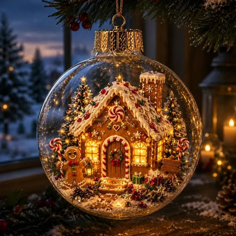Enfeite de Natal Iluminado com Cena