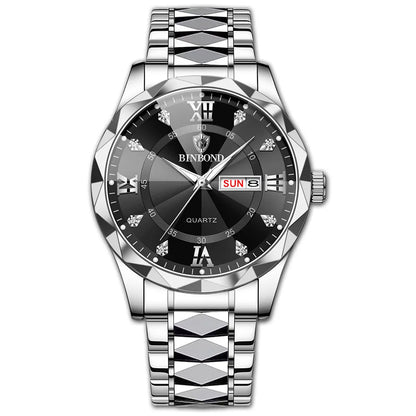 Relógio Masculino BINBOND B2521 em Aço Inoxidável