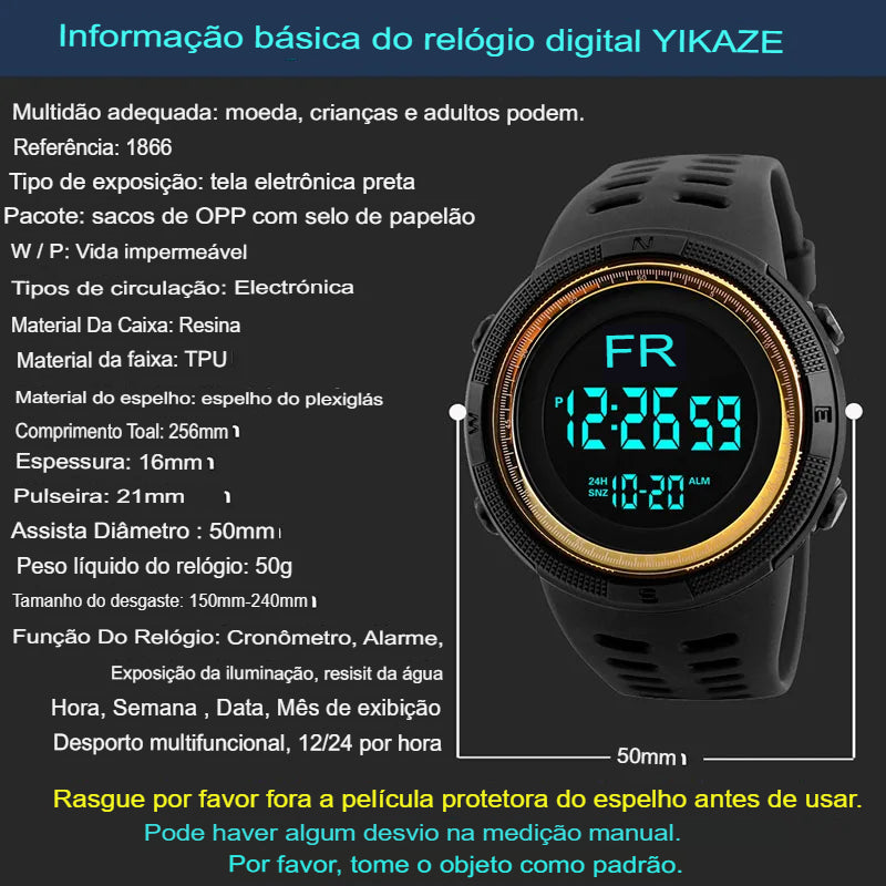 Relógio digital masculino.