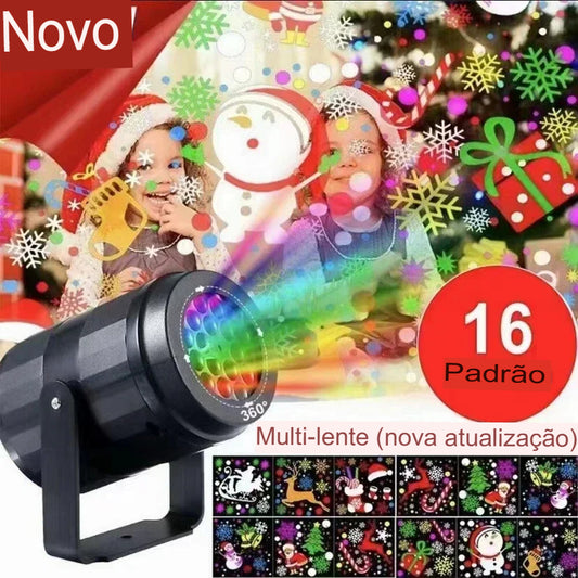 Projetor de Natal – de Flocos de Neve com LED