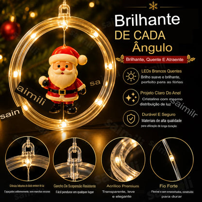Cortina de Luzes LED Natalina 3,5 m com 10 Anéis