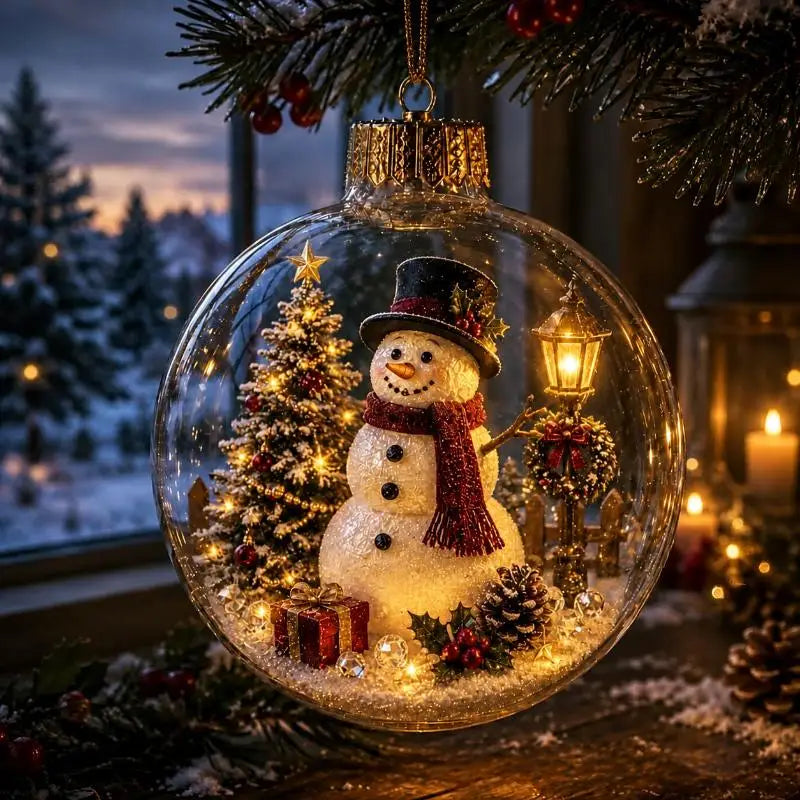 Enfeite de Natal Iluminado com Cena