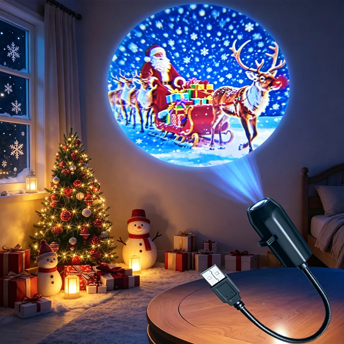 Projetor de Luzes Natalinas USB