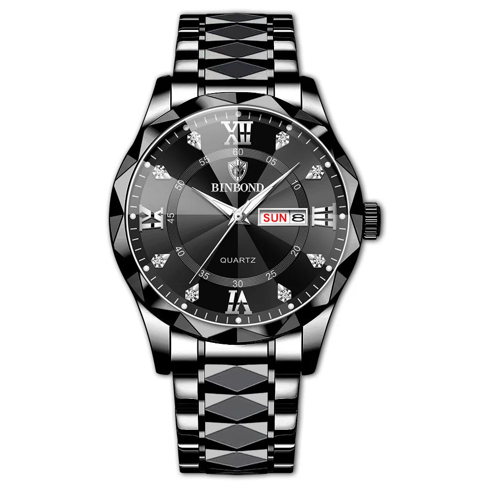 Relógio Masculino BINBOND B2521 em Aço Inoxidável