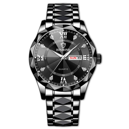 Relógio Masculino BINBOND B2521 em Aço Inoxidável