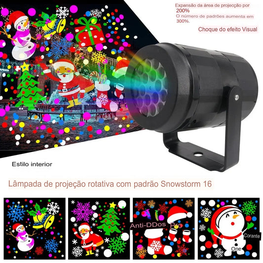 Projetor de Natal – de Flocos de Neve com LED